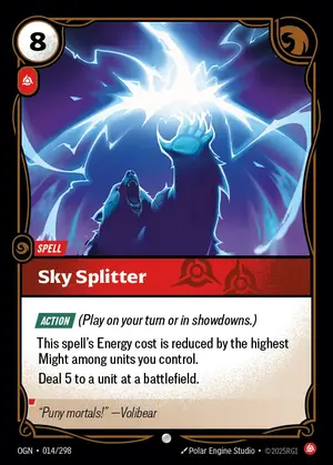 Sky Splitter OGN-014 ฟอยล์ — การ์ด Riftbound
