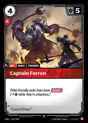 Captain Farron OGN-015 ปกติ — การ์ด Riftbound