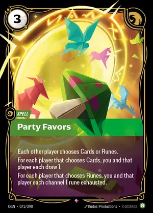 Party Favors OGN-071 ฟอยล์ — การ์ด Riftbound