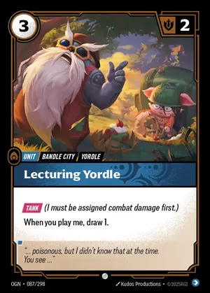 Lecturing Yordle OGN-087 ปกติ — การ์ด Riftbound