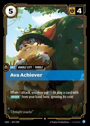 Ava Achiever OGN-107 ฟอยล์ — การ์ด Riftbound