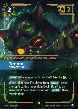 Teemo - Strategist OGN-121a ฟอยล์ — การ์ด Riftbound