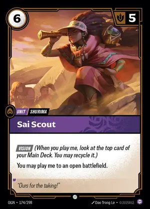 Sai Scout OGN-174 ฟอยล์ — การ์ด Riftbound