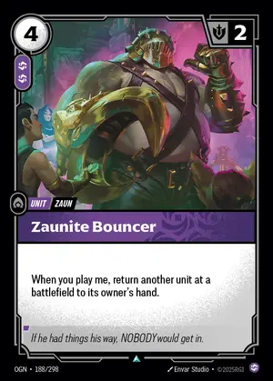 Zaunite Bouncer OGN-188 ปกติ — การ์ด Riftbound