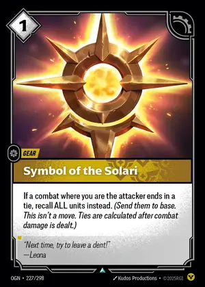 Symbol of the Solari OGN-227 ปกติ — การ์ด Riftbound