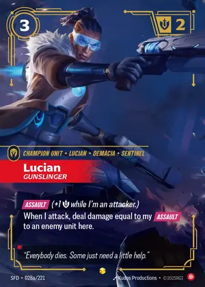 Lucian - Gunslinger SFD-028A ฟอยล์ — การ์ด Riftbound