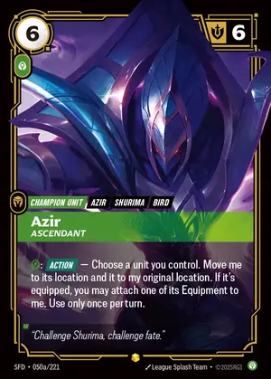 Azir - Ascendant SFD-050A ฟอยล์ — การ์ด Riftbound