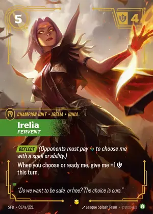 Irelia - Fervent SFD-057A ฟอยล์ — การ์ด Riftbound