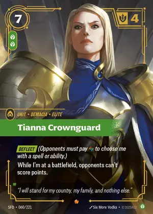 Tianna Crownguard SFD-060 ฟอยล์ — การ์ด Riftbound