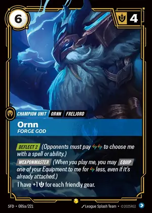 Ornn - Forge God SFD-085A ฟอยล์ — การ์ด Riftbound