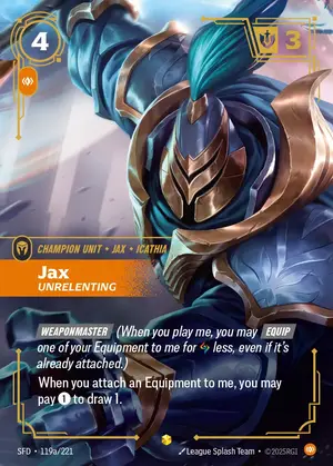 Jax - Unrelenting SFD-119A ฟอยล์ — การ์ด Riftbound
