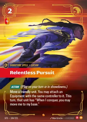 Relentless Pursuit SFD-184 ฟอยล์ — การ์ด Riftbound