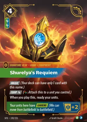 Shurelya's Requiem SFD-192 ฟอยล์ — การ์ด Riftbound