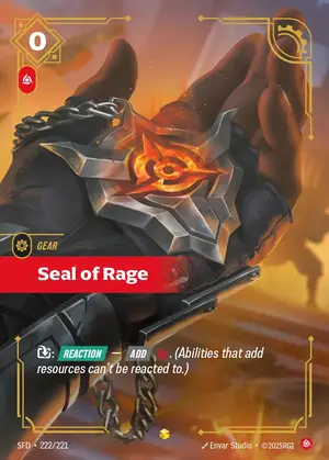 Seal of Rage SFD-222 ฟอยล์ — การ์ด Riftbound