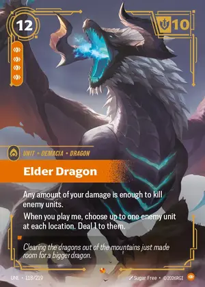 Elder Dragon UNL-118 ฟอยล์ — การ์ด Riftbound