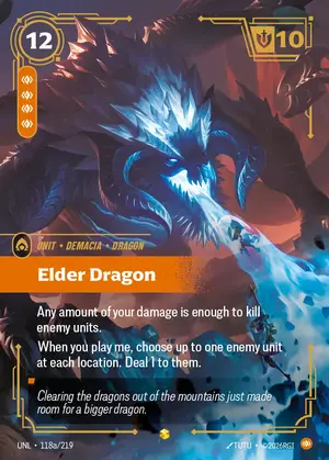 Elder Dragon UNL-118A ฟอยล์ — การ์ด Riftbound