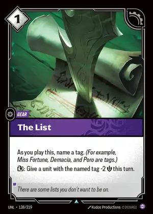 The List [UNL-138] — ปกติ