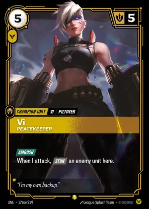 Vi - Peacekeeper UNL-176A ฟอยล์ — การ์ด Riftbound