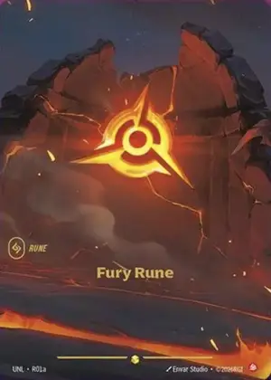Fury Rune UNL-R01a ฟอยล์ — รูน Riftbound