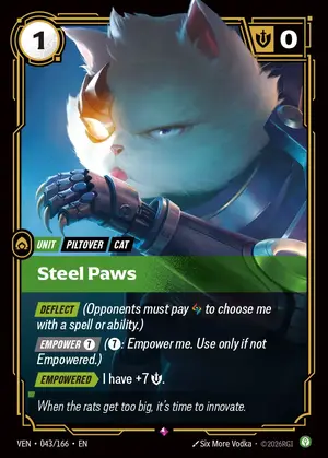 Steel Paws VEN-043 ฟอยล์ — การ์ด Riftbound