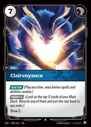 Clairvoyance VEN-056 ฟอยล์ — การ์ด Riftbound