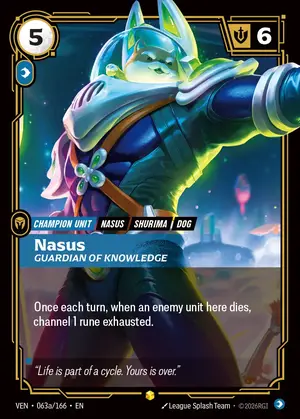 Nasus - Guardian of Knowledge VEN-063A ฟอยล์ — การ์ด Riftbound