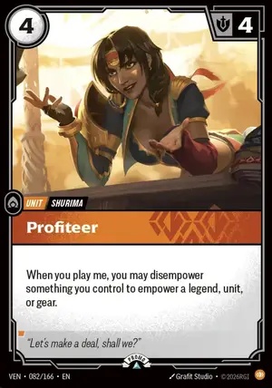 Profiteer (Vendetta Nexus Night Promo) VEN-082-P ฟอยล์ — การ์ด Riftbound