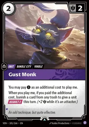Gust Monk (Vendetta Nexus Night Promo) VEN-101-P ฟอยล์ — การ์ด Riftbound