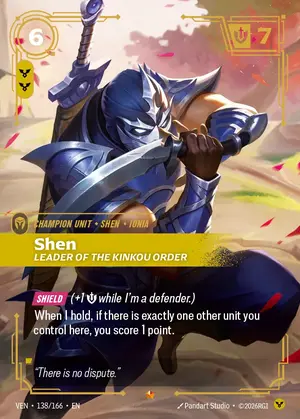 Shen - Leader of the Kinkou Order VEN-138 ฟอยล์ — การ์ด Riftbound