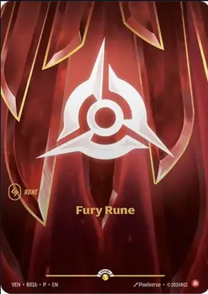 Fury Rune (Vendetta Nexus Night Promo) VEN-R01B-P ฟอยล์ — รูน Riftbound